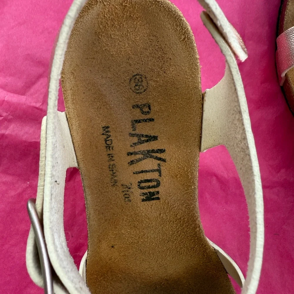 Plakton‎ Rose Gold Wedge Sandals size 7